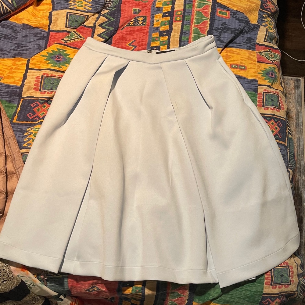 Scuba midi skirt pleated Pink Tartan A-line